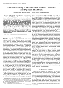 Redundant Bundling in TCP to Reduce Perceived Latency for