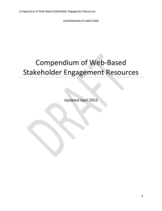 Compendium of Web-Based Stakeholder Engagement Resources Updated April 2015