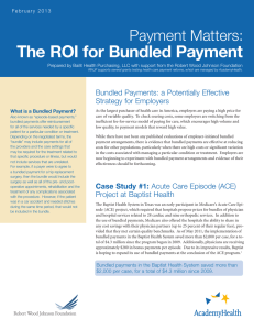 The ROI for Bundled Payment Payment Matters: