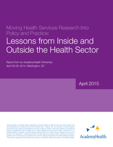 Lessons from Inside and Outside the Health Sector