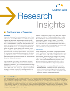  Research Insights The Economics of Prevention