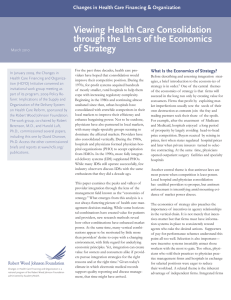 Viewing Health Care Consolidation through the Lens of the Economics of Strategy