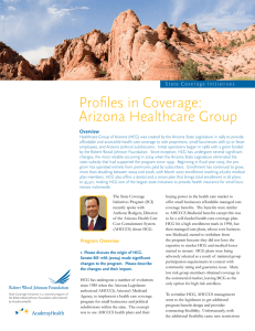 Profiles	in	Coverage: Arizona	Healthcare	Group  M a y 	 2 0 0 7