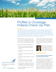 Profiles in Coverage: Indiana Check-Up Plan Overview