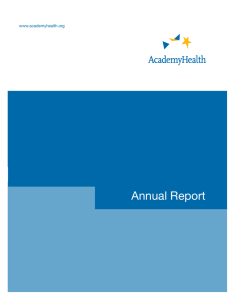 Annual Report www.academyhealth.org 1
