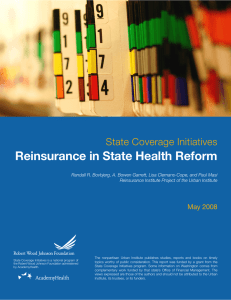 Reinsurance in State Health Reform State Coverage Initiatives