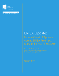 ERISA Update: Federal Court of Appeals Agrees ERISA Preempts Maryland’s “Fair Share Act”