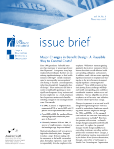 issue brief Major Changes in Benefit Design: A Plausible September 2002