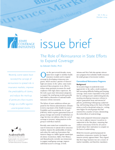 issue brief O The Role of Reinsurance in State Efforts to Expand Coverage