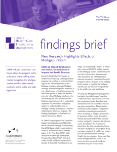 findings brief New Research Highlights Effects of Medigap Reform September 2002