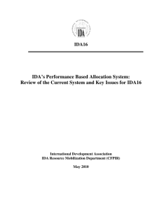 IDA’s Performance Based Allocation System: IDA16