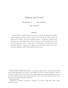 Political Aid Cycles ∗ Michael Faye Paul Niehaus