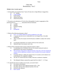 Chem 464 Biochemistry- Test 2