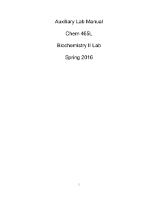 Auxiliary Lab Manual Chem 465L Biochemistry II Lab Spring 2016