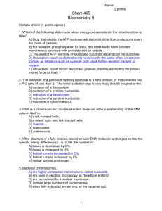 Chem 465 Biochemistry II