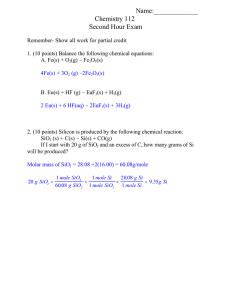 Name:_____________ Chemistry 112 Second Hour Exam