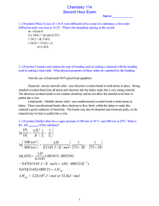 Chemistry 114 Second Hour Exam