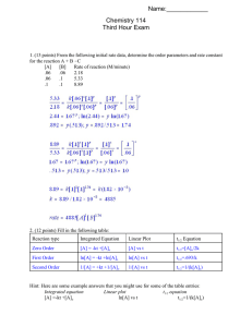 Name:____________ Chemistry 114 Third Hour Exam