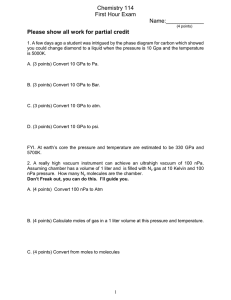 Chemistry 114 First Hour Exam Name:____________ Please show all work for partial credit