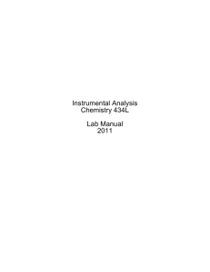 Instrumental Analysis Chemistry 434L Lab Manual 2011