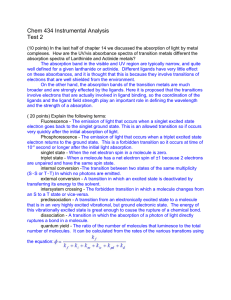 Chem 434 Instrumental Analysis Test 2