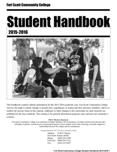 Student Handbook 2015-2016 Fort Scott Community College