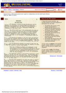 The National Archives Learning Curve | British Empire | End... Home Gallery Case Study