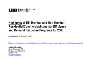 Highlights of EEI Member and Non-Member Residential/Commercial/Industrial Efficiency