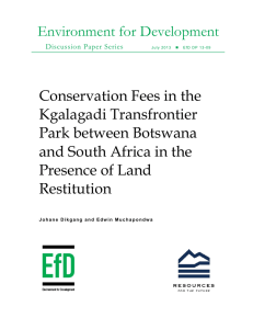 Environment for Development  Conservation Fees in the Kgalagadi Transfrontier