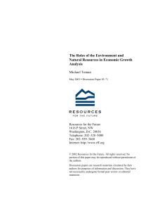 The Roles of the Environment and Natural Resources in Economic Growth Analysis