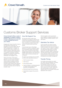 Customs Broker Support Services How We Support You capabilities to support customs