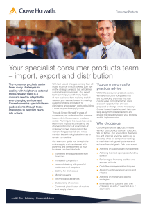 You can rely on us for practical advice The consumer products sector