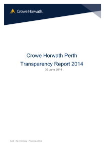 Crowe Horwath Perth Transparency Report 2014  30 June 2014