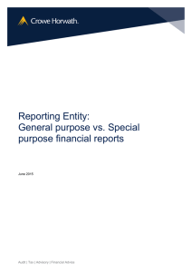 Reporting Entity: General purpose vs. Special purpose financial reports