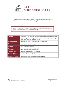 First measurement of the forward-backward asymmetry in Please share