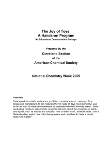 The Joy of Toys: A Hands-on Program Cleveland Section American Chemical Society