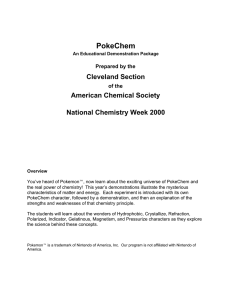 PokeChem Cleveland Section American Chemical Society National Chemistry Week 2000