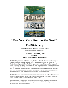 “Can New York Survive the Sea?” Ted Steinberg Thursday, October 9, 2014 4:00PM