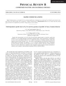 Field-dependent specific heat in Fe d