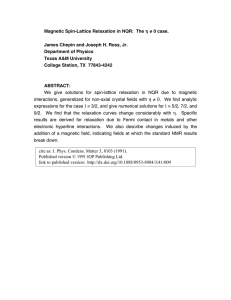 Magnetic Spin-Lattice Relaxation in NQR:  The  Department of Physics