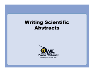Writing Scientific Abstracts