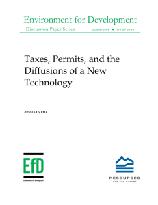 Environment for Development Taxes, Permits, and the Diffusions of a New Technology
