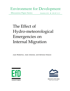 Environment for Development The Effect of Hydro-meteorological Emergencies on