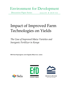 Environment for Development Impact of Improved Farm Technologies on Yields