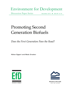 Environment for Development Promoting Second Generation Biofuels