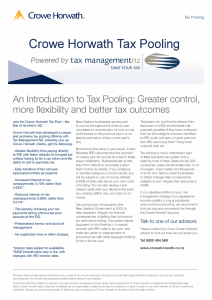 A Crowe Horwath Tax Pooling An Introduction to Tax Pooling: Greater control,