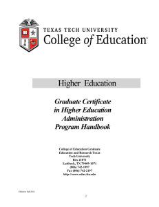 Higher  Education Graduate Certificate in Higher Education