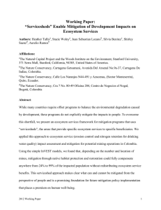 Working Paper: “Servicesheds” Enable Mitigation of Development Impacts on Ecosystem Services