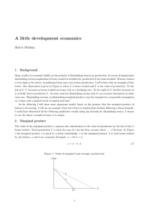 A little development economics Halvor Mehlum 1 Background