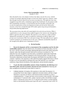 1 October 21, 2011 Greece: Debt Sustainability Analysis